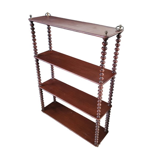 Étagère en bois perlé acajou "bobbin turned" - Ref 708