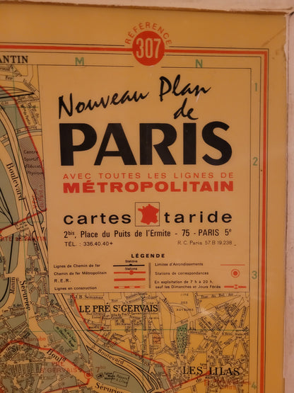 Plan de Paris mural de 1974 - Cartes Taride - Ref 626