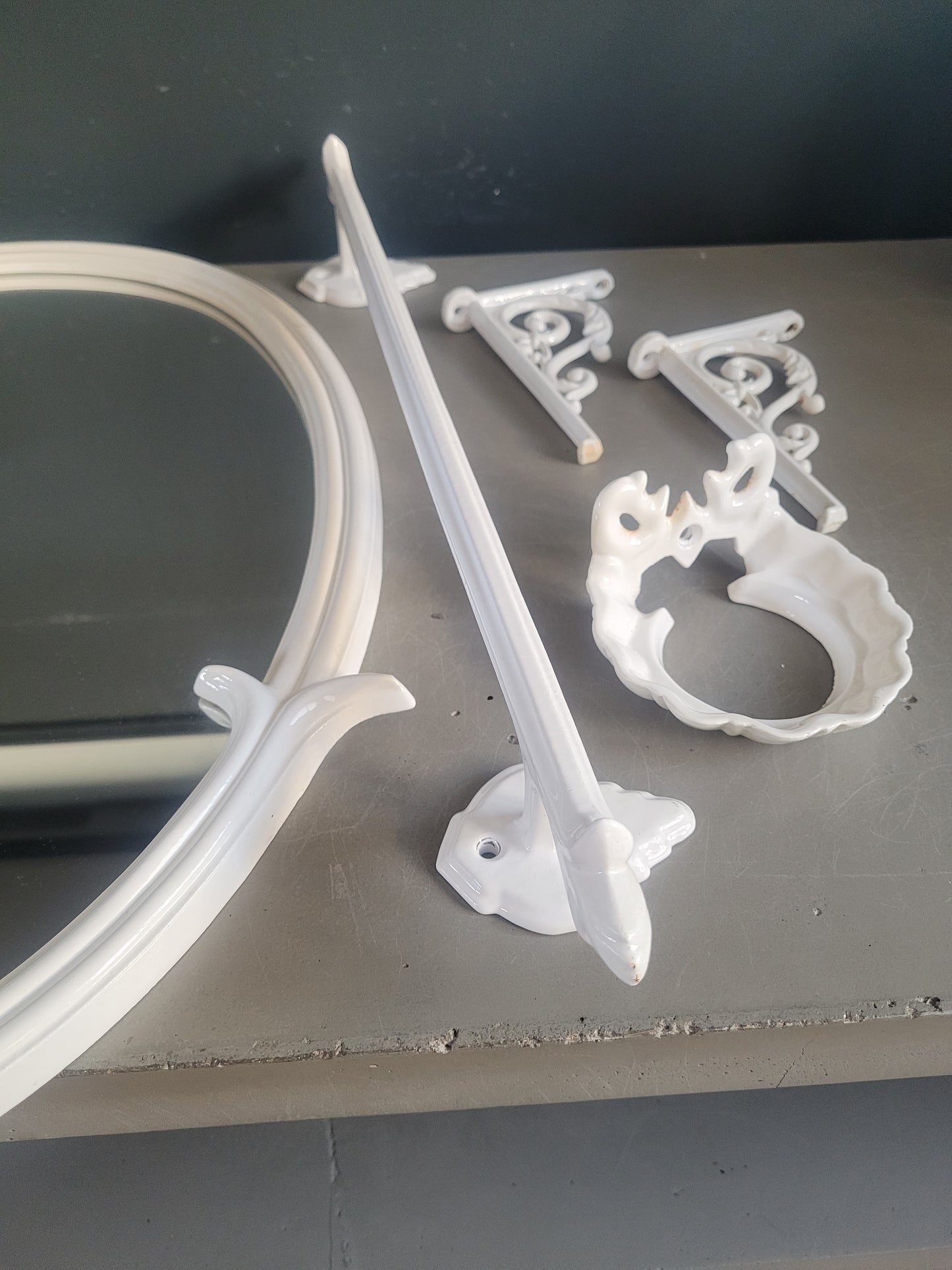 Ensemble de salle de bain en fonte émaillée blanc - Ref 701