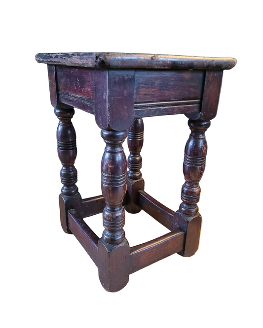 Tabouret ancien en bois pieds tournés- Ref 804