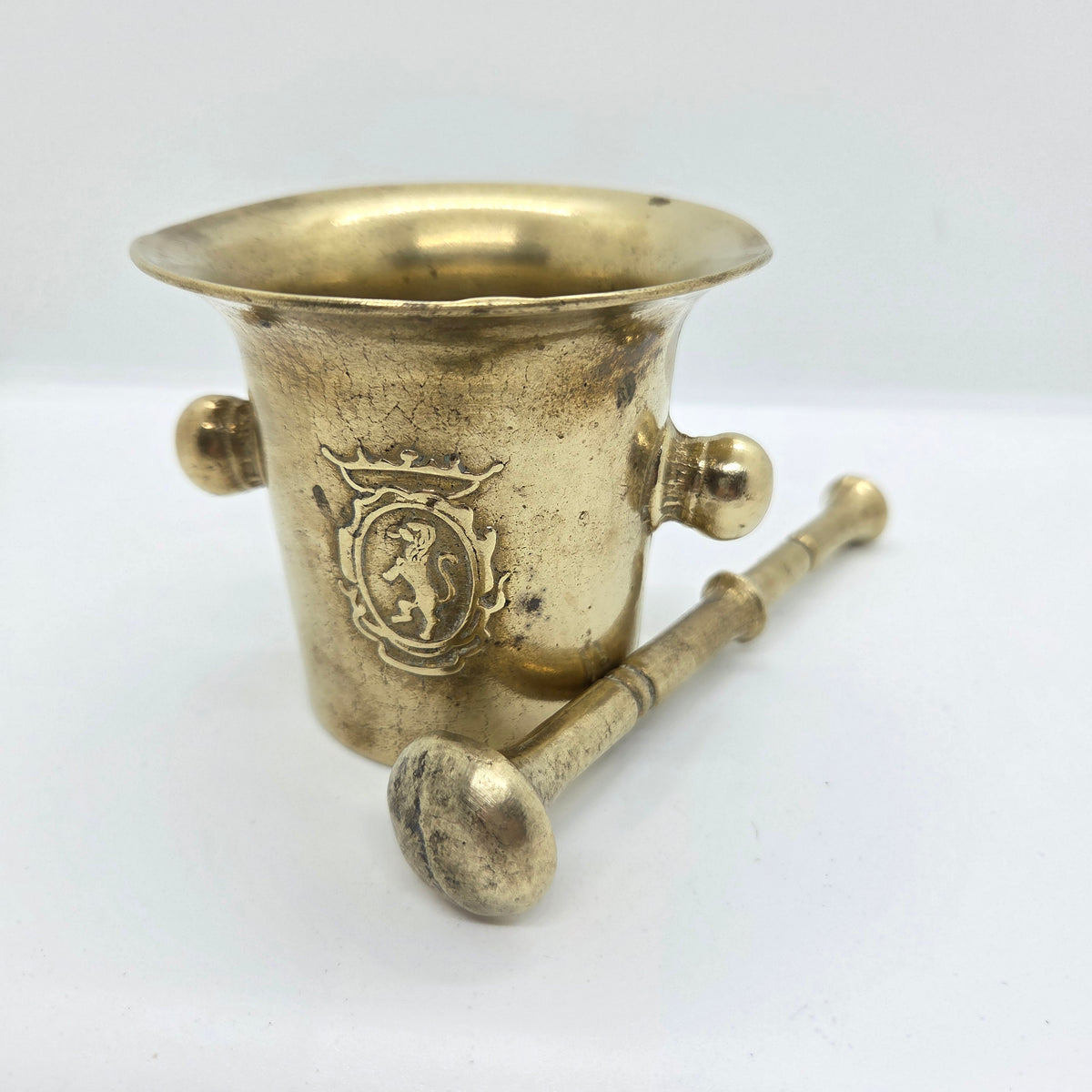 Mortier-pilon d'apothicaire ancien en laiton - Ref 1441