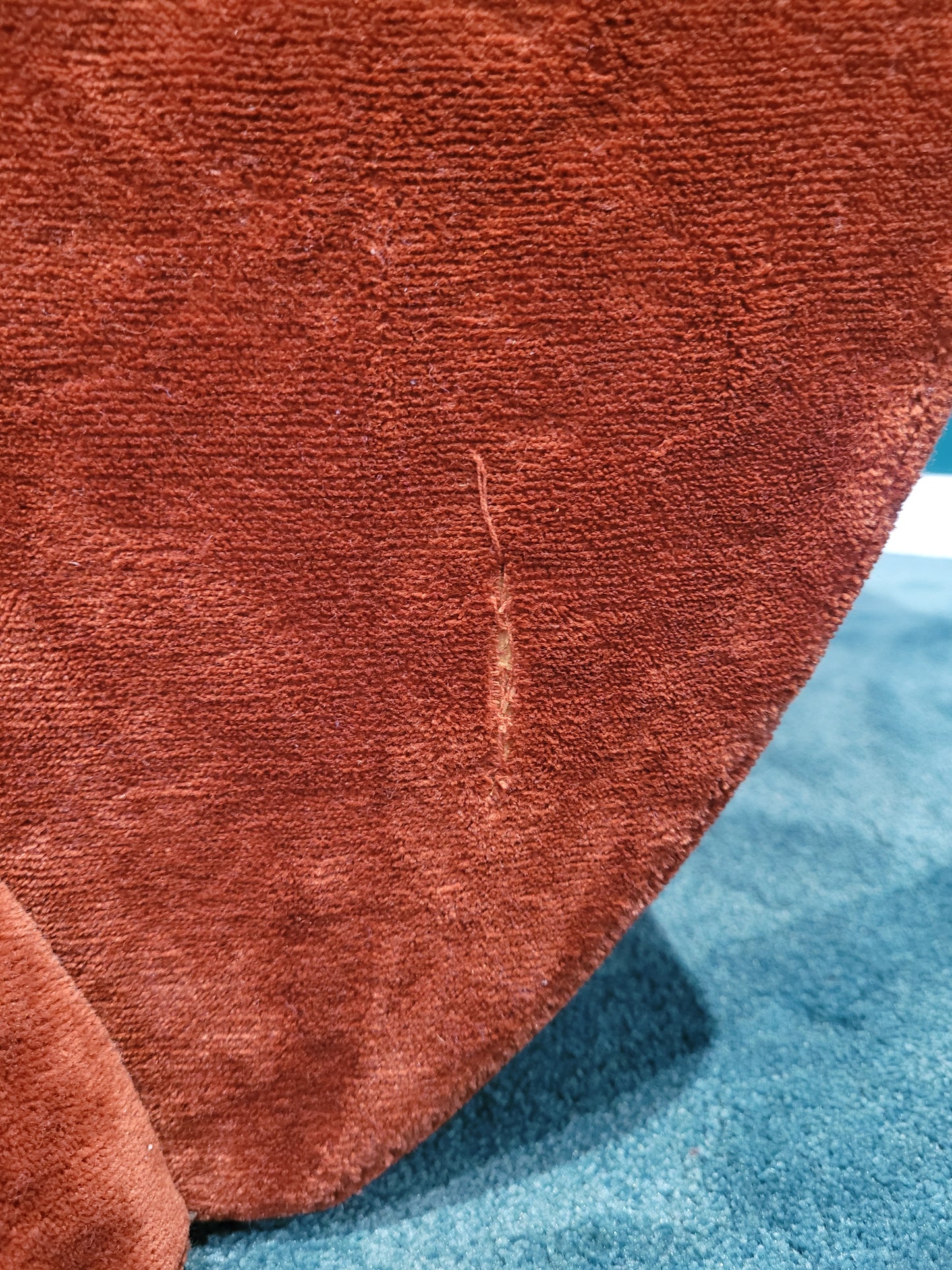 Fauteuil vintage en velours orange - Ref 760