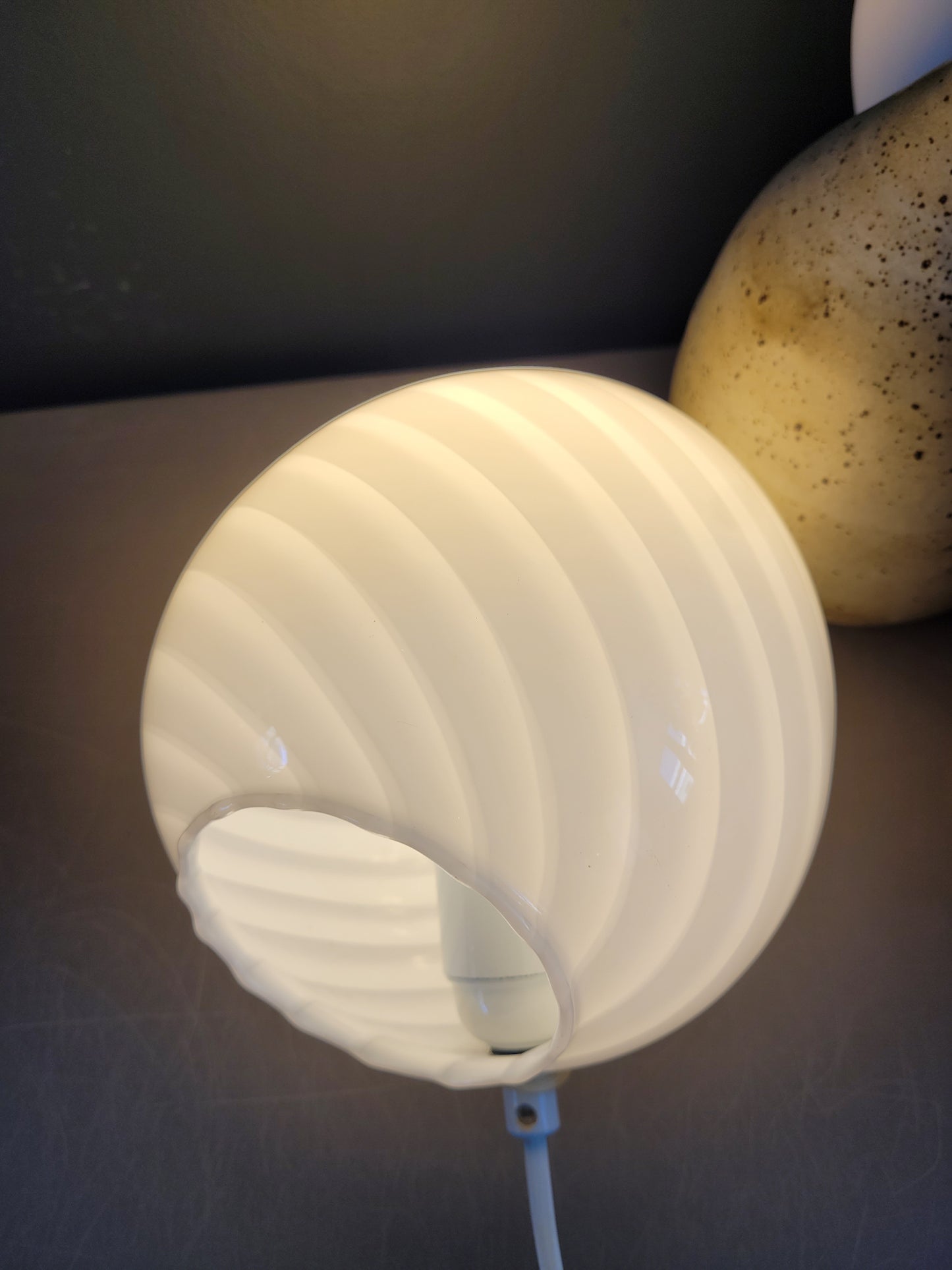 Lampe egg spirale en verre de Murano - Ref 497