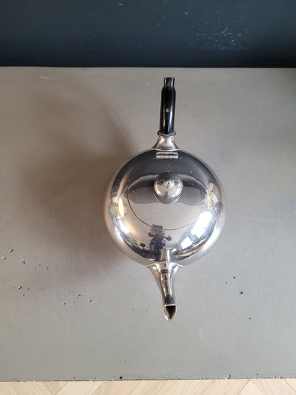 Théière ancienne en étain et poignée bois - Ref 686