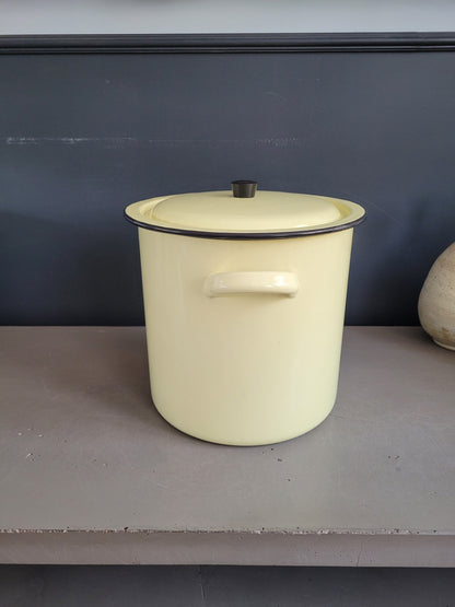 Faitout en tôle émaillée jaune - Ref 1013