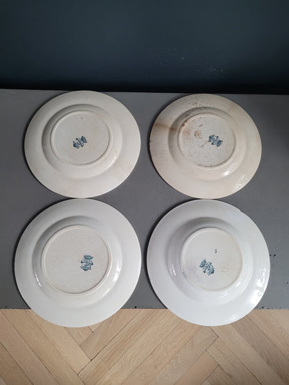 Longwy - 4 assiettes collection Mésange- Ref 545