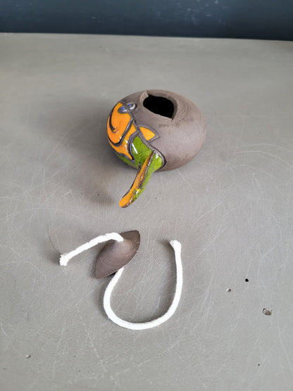 Lampe à huile en céramique émaillée- Ref 451