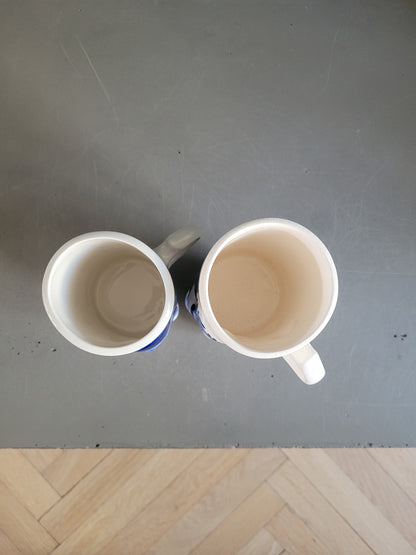 Paire de chopes Delft Blaw peintes à la main - Ref 673