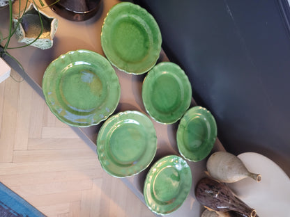 Serie d'assiettes Vallauris vertes - Ref 478