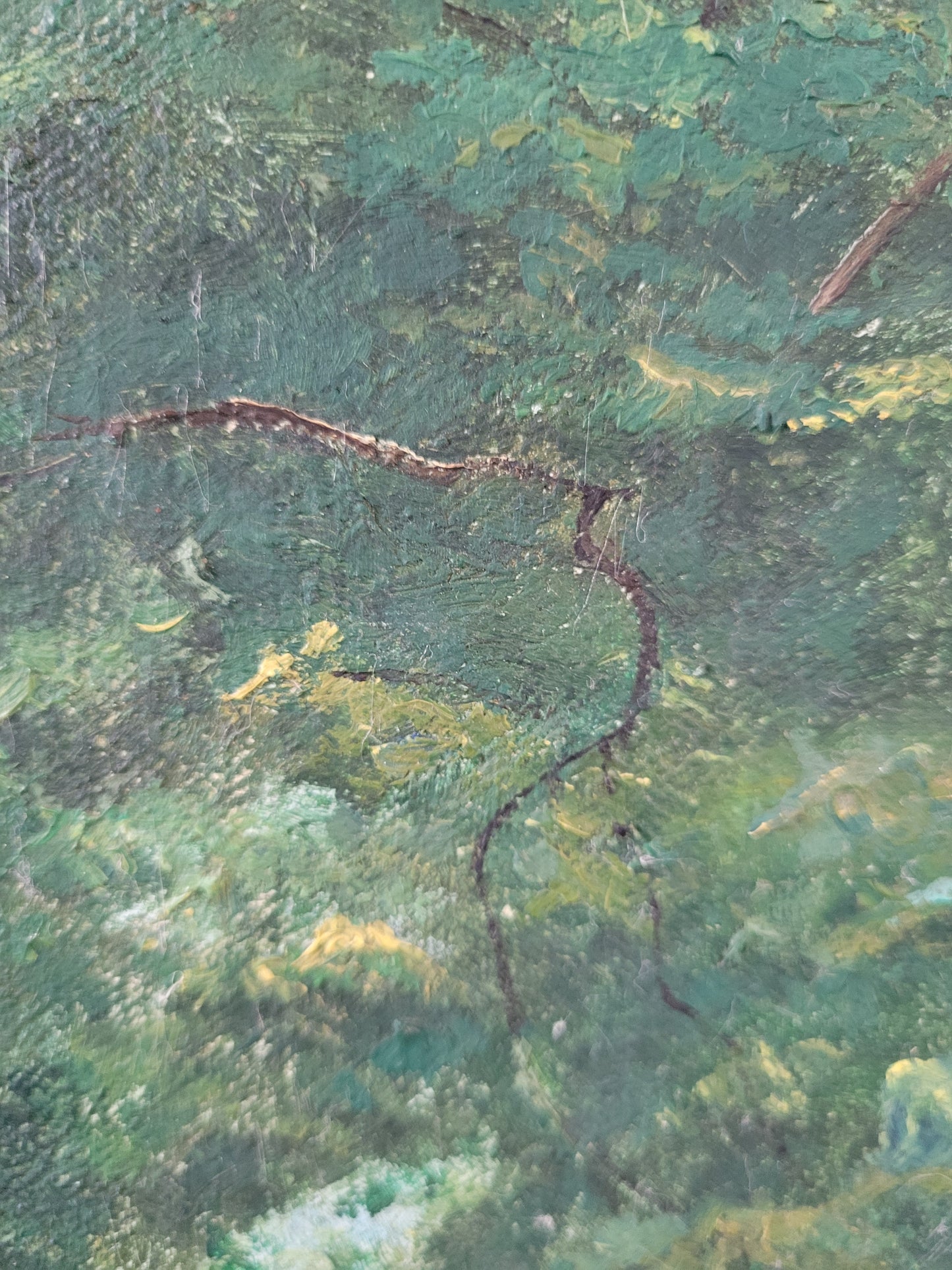 Tableau paysage ancien huile sur toile - Ref 357