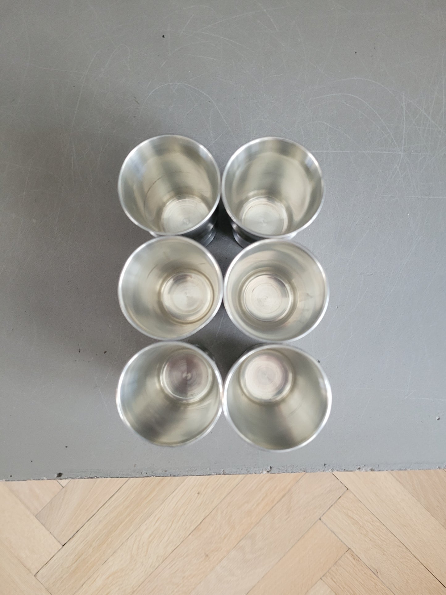 Lot de 6 gobelets Baehler en étain fin - Ref 504