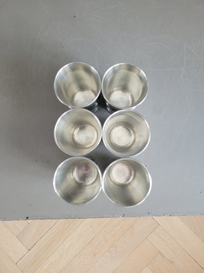 Lot de 6 gobelets Baehler en étain fin - Ref 504