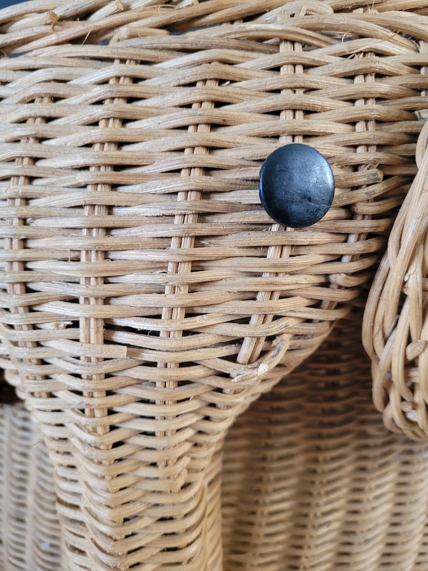 Panière à linge éléphant en rotin - Ref 895