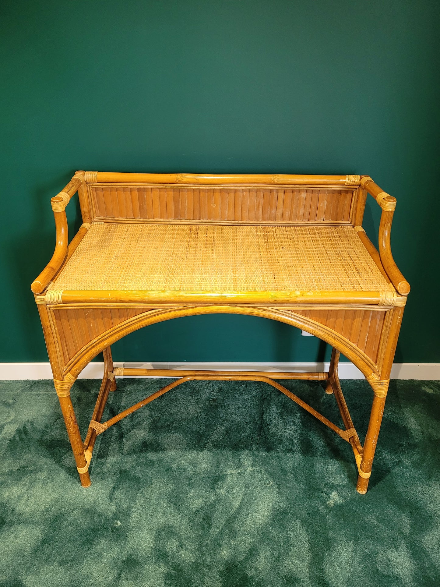 Bureau en bambou et rotin vintage- Ref 870