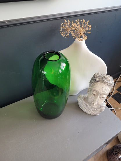 Grand vase en verre vert - Ref 1046