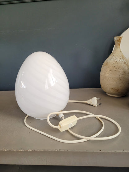 Lampe egg spirale en verre de Murano - Ref 497