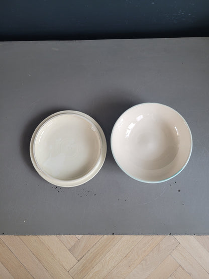 Bonbonnière en porcelaine motifs poisson - Ref 396