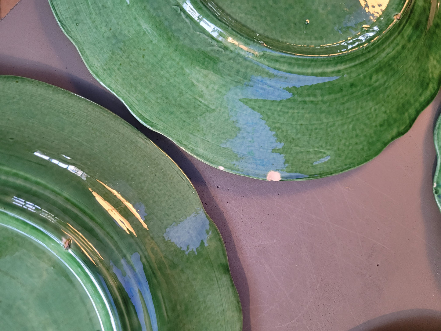 Serie d'assiettes Vallauris vertes - Ref 478