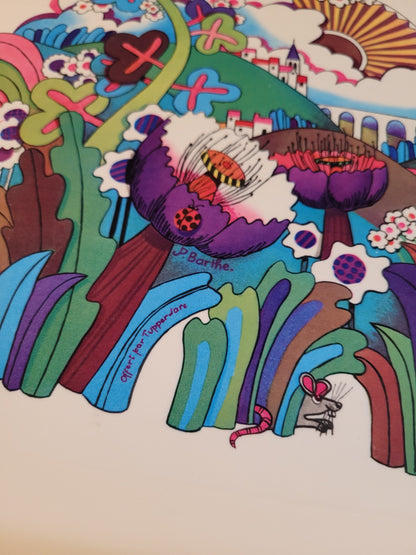 Plateau des années 70 illustré par Jean-Paul Barthe pour Tupperware - Ref 652