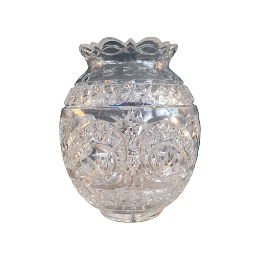 Grand vase boule en cristal ciselé - Ref 973