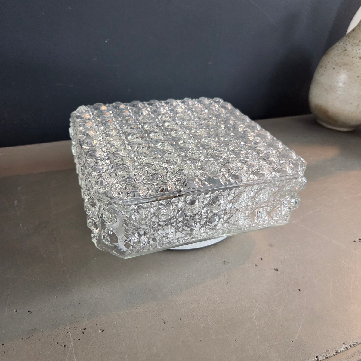 Plafonnier ou applique en verre moulé - Ref 1431