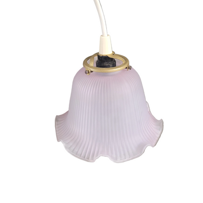 Suspension tulipe en verre dépoli rose - Ref 965