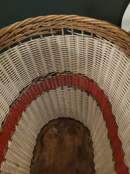 Panier ancien ovale fond bois - Ref 784