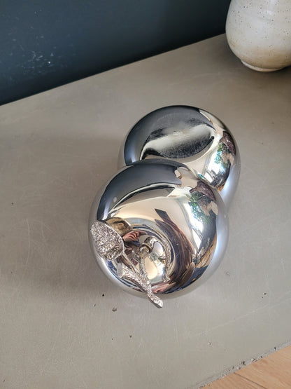 Seau à glace pomme en métal argenté- Ref 586