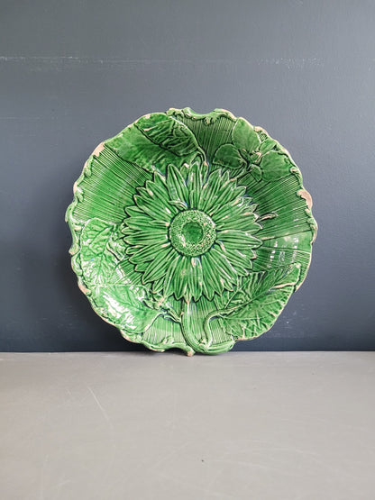 Assiette montée en barbotine motif tournesol - Ref 900