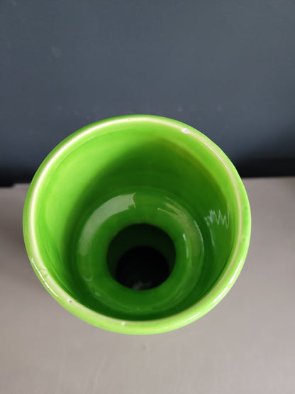 Vase vintage vert pomme en céramique - Ref 270