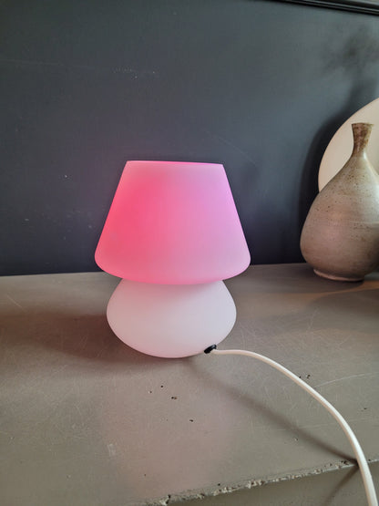 Lampe champignon en verre dépoli blanc - Ref 692