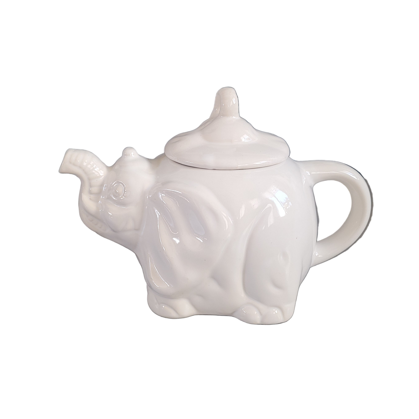 Théière éléphant en porcelaine blanche - Ref 661
