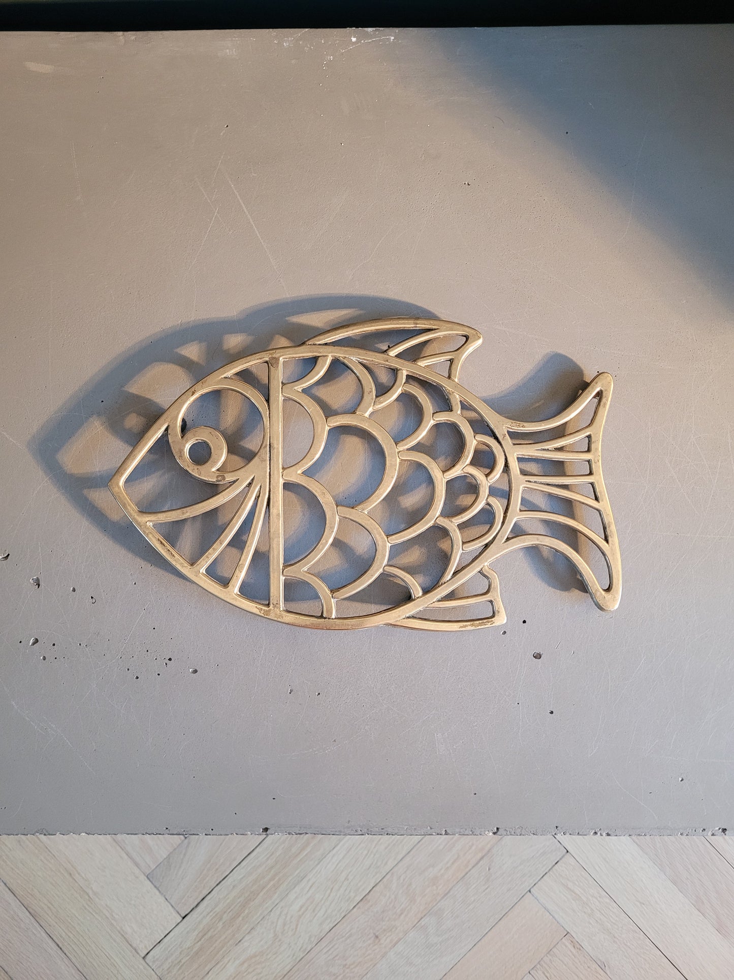 Dessous de plat poisson en laiton massif- Ref 734