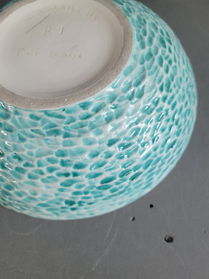 Bonbonnière en porcelaine motifs poisson - Ref 396