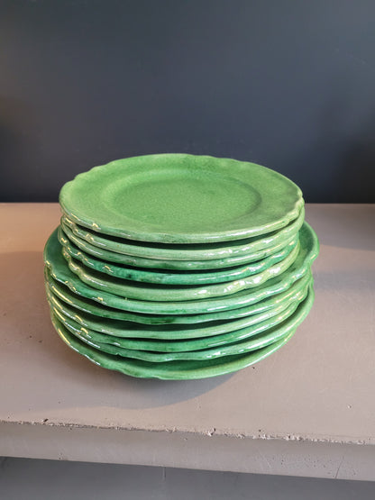 Serie d'assiettes Vallauris vertes - Ref 478