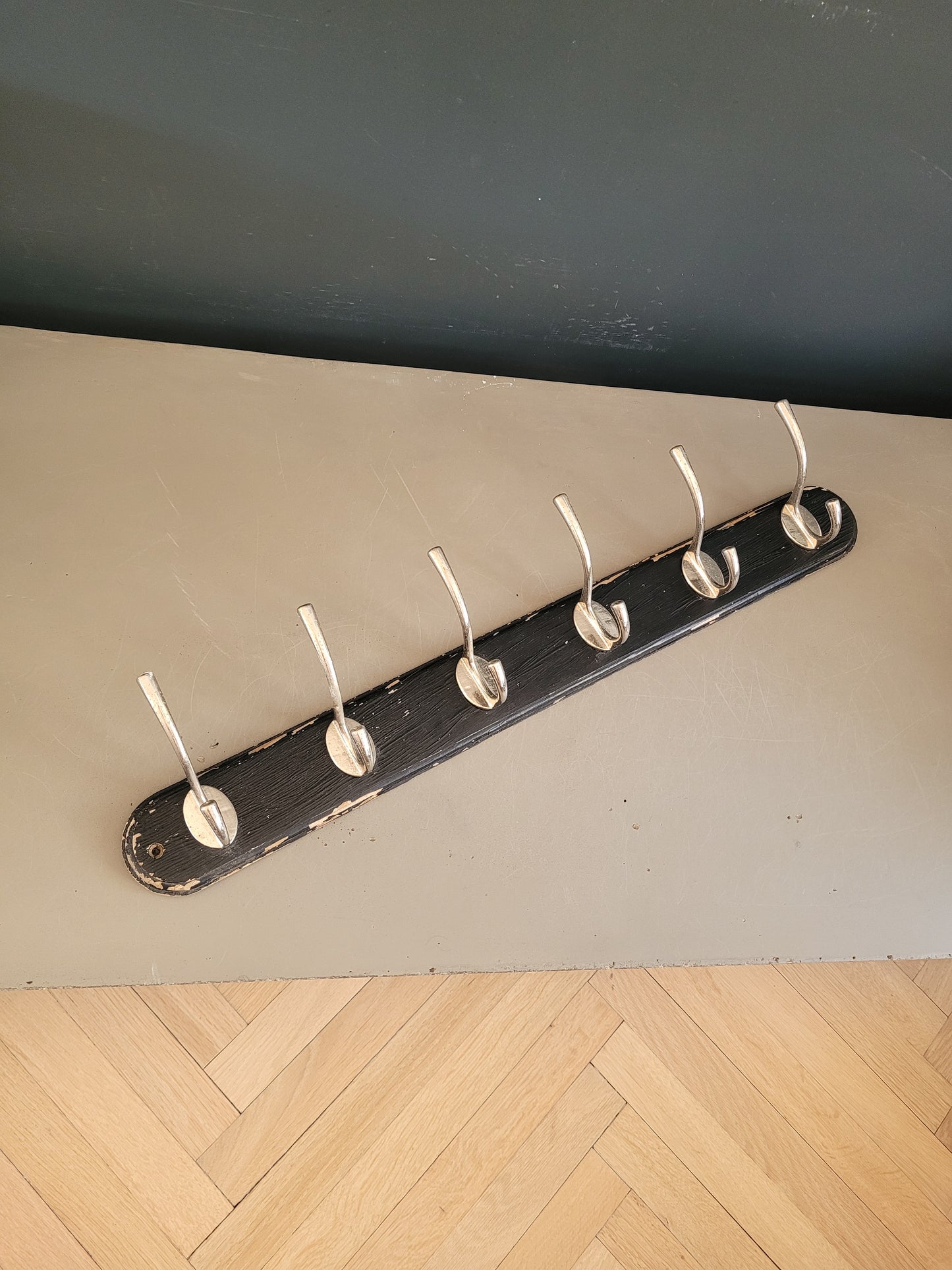 Porte-manteaux mural ancien 6 patères- Ref 728