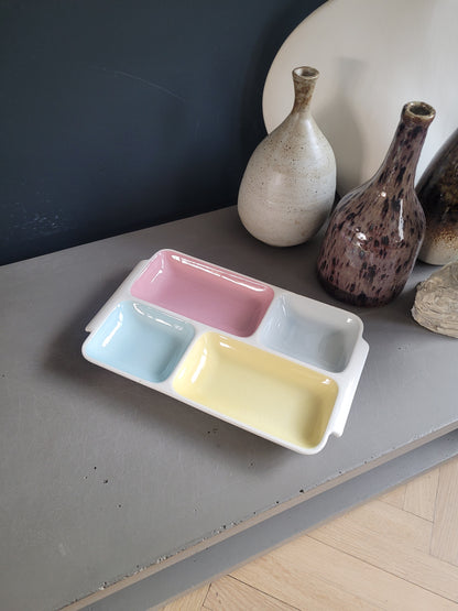 Plateau apéritif vintage en céramique- Ref 676