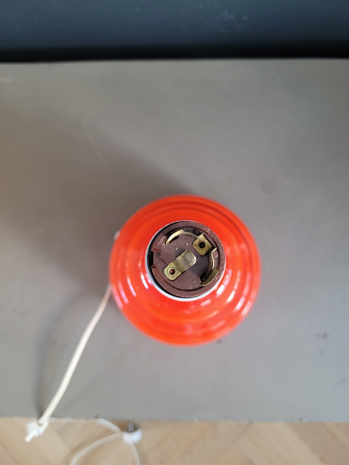 Pied de lampe en verre bicouche orange  - Ref 563