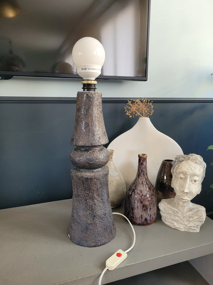 Pied de lampe vintage en béton  - pièce unique - Ref 498
