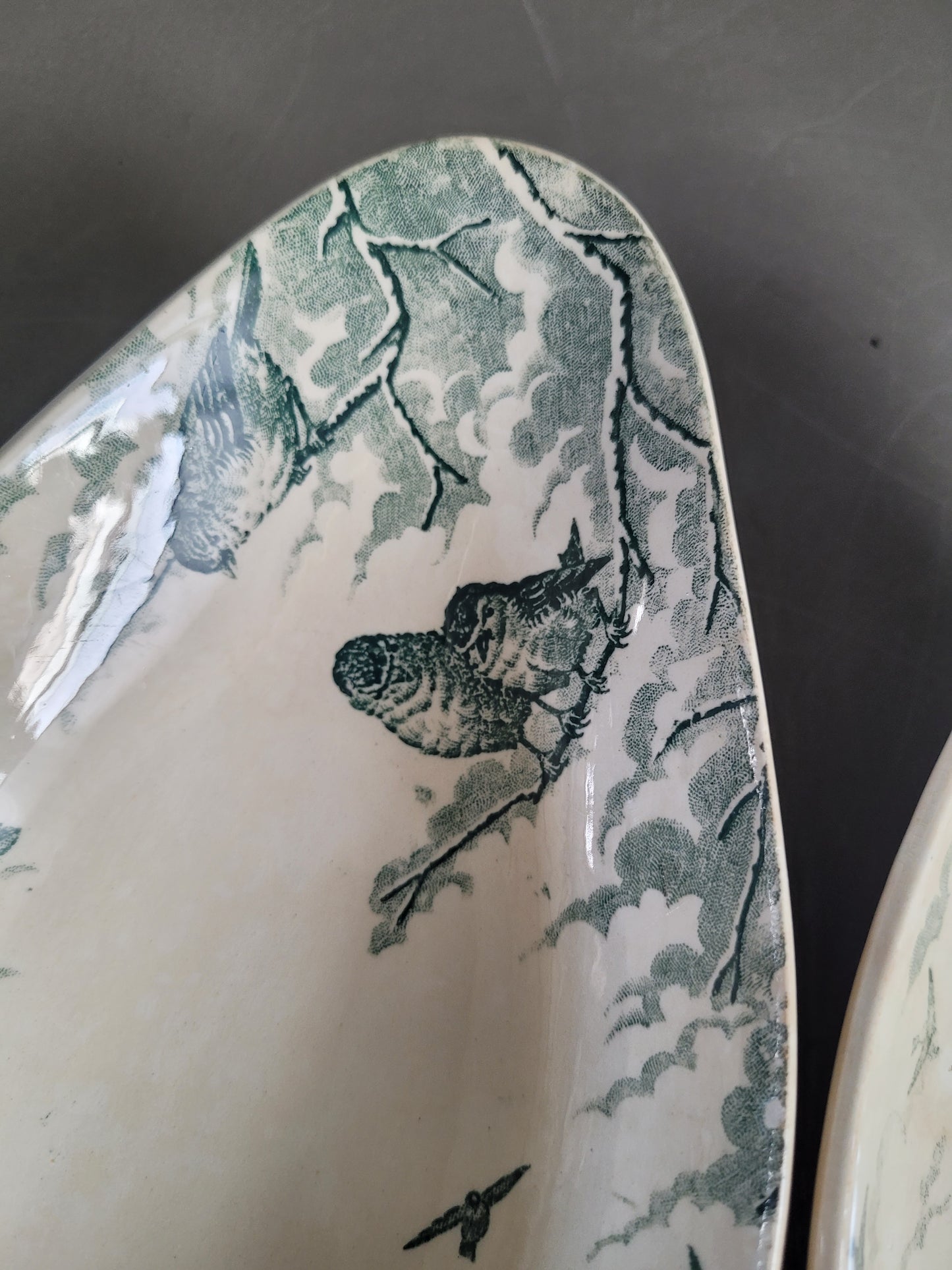 Paire de raviers terre de fer Sarreguemines modèle Neige - Ref 847