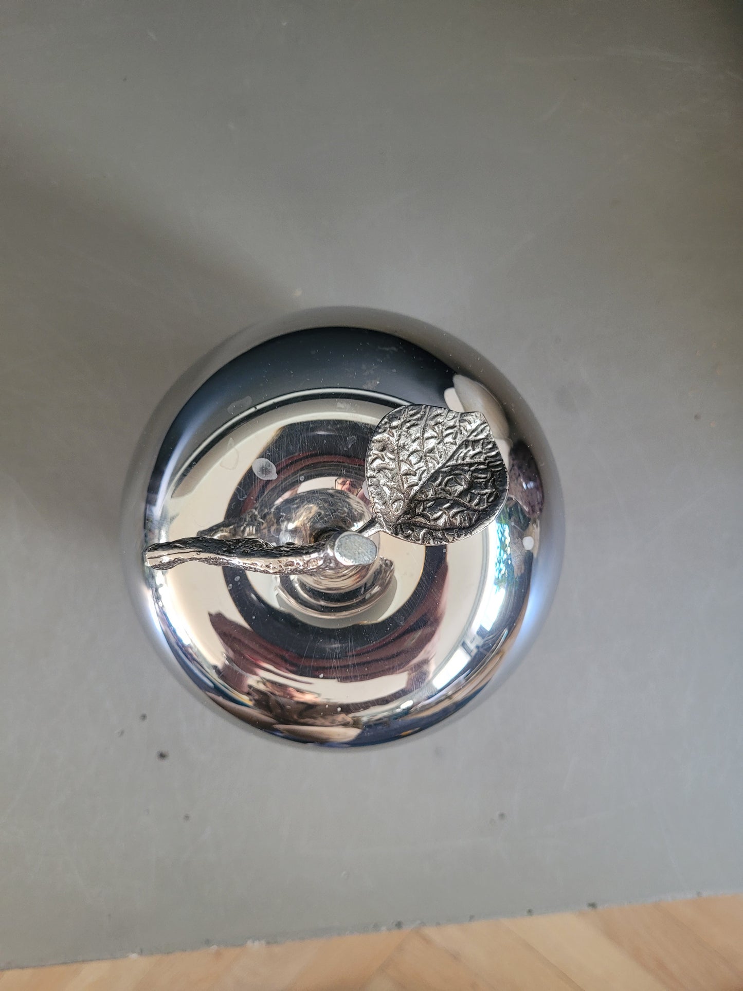 Seau à glace pomme en métal argenté- Ref 586