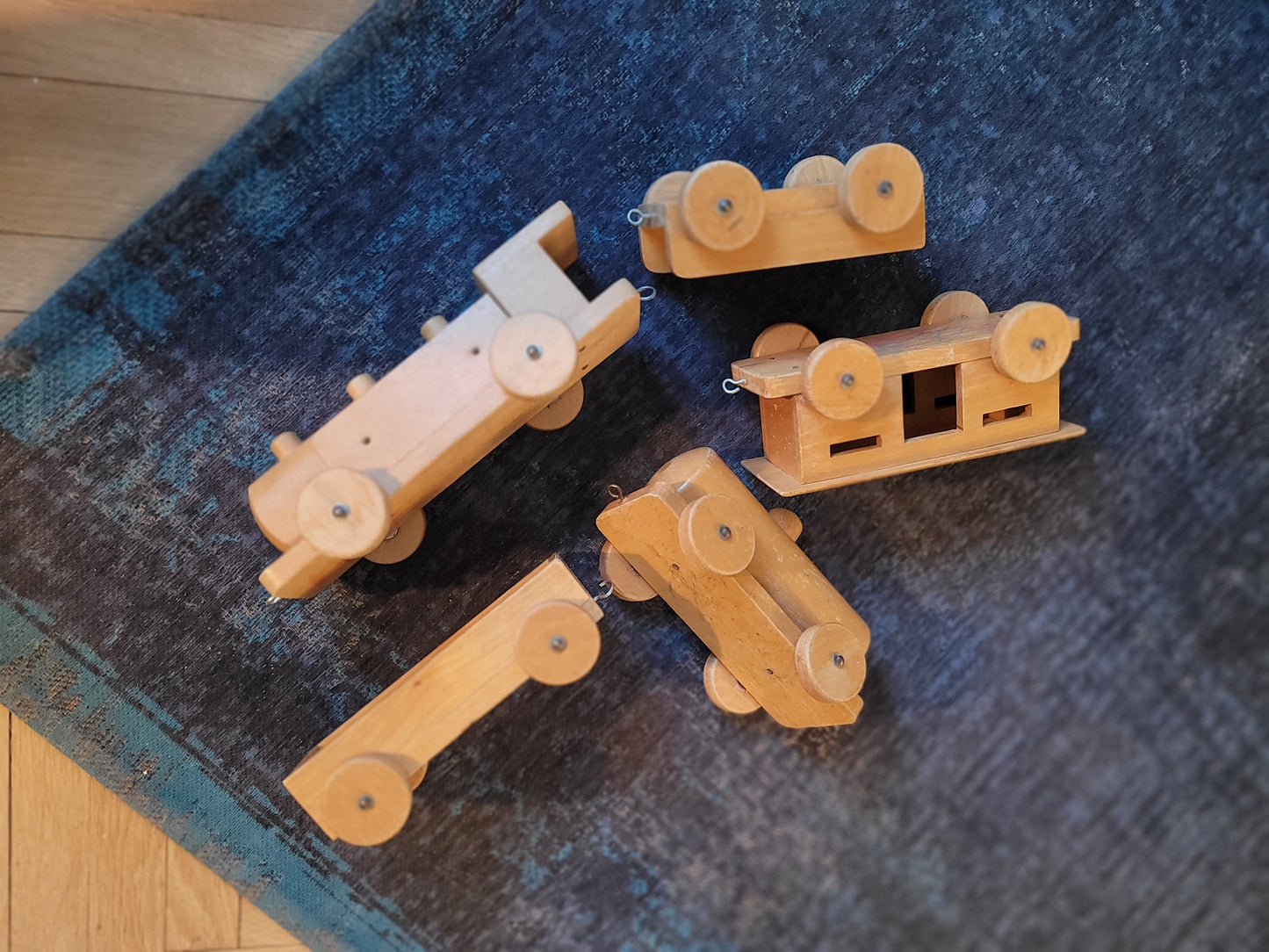 Train en bois ancien - jouet en hêtre- Ref 783