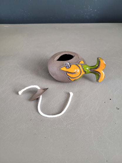 Lampe à huile en céramique émaillée- Ref 451