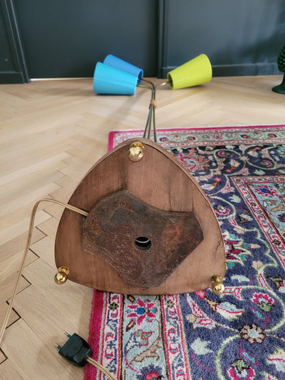 Lampadaire 3 feux années 30 abat-jour colorés- Ref 803