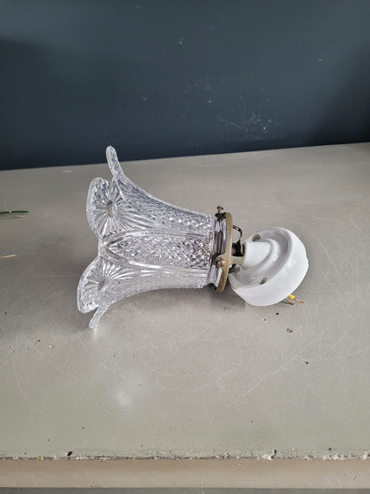 Applique tulipe ancienne - rosace en porcelaine - Ref 1001