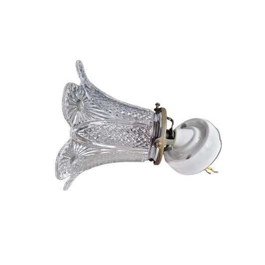 Applique tulipe ancienne - rosace en porcelaine - Ref 1001