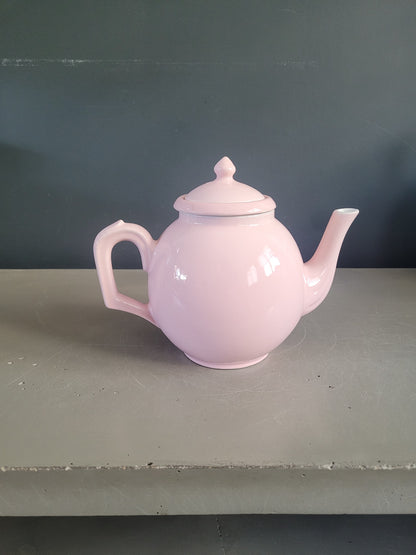 Théière ancienne rose en porcelaine avec filtre - 1,5L - Ref 886