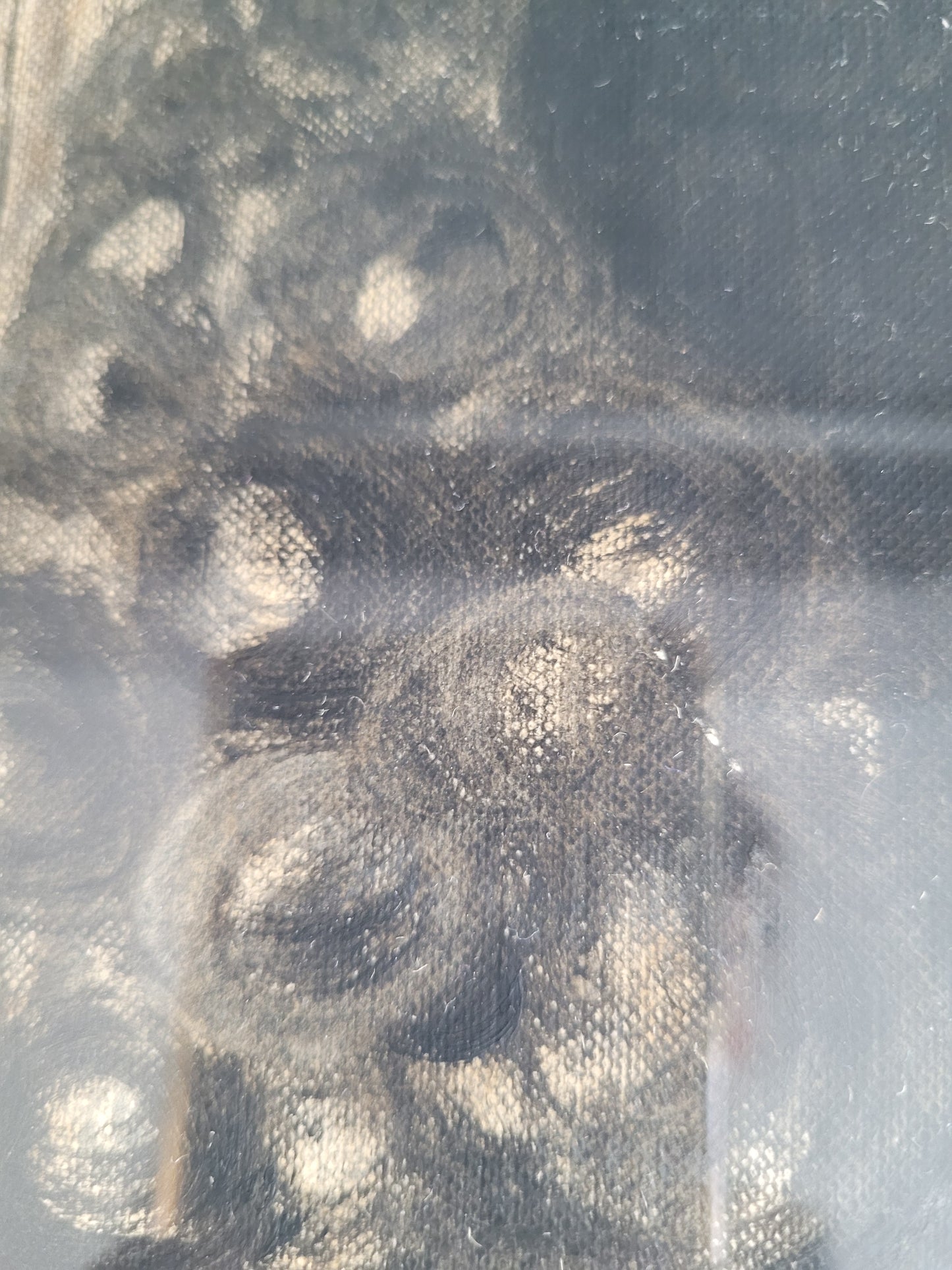 Peinture Clown sur papier toilé, signée - Ref 613