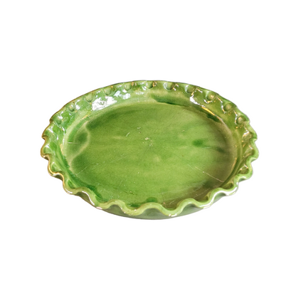 Moule à tarte en céramique émaillée verte - Ref 827