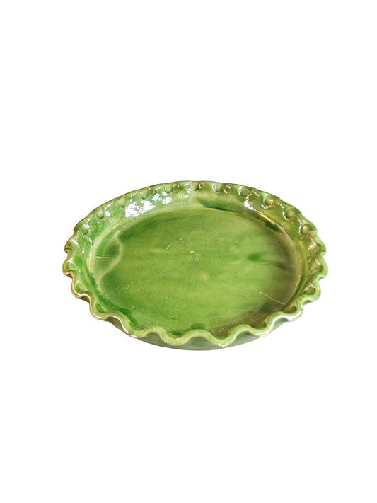 Moule à tarte en céramique émaillée verte - Ref 827